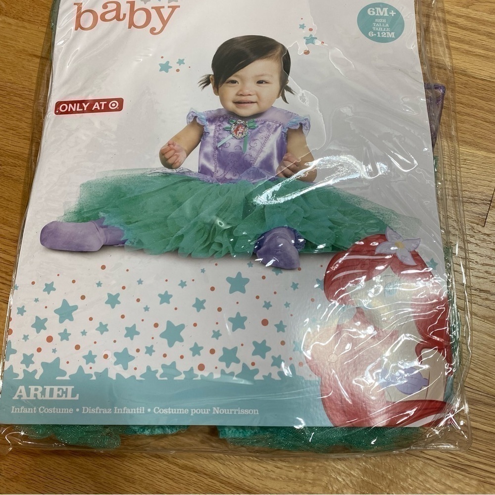 Disney Baby Ariel Costume 6-12 months NEW Little Mermaid Purple Green Parks